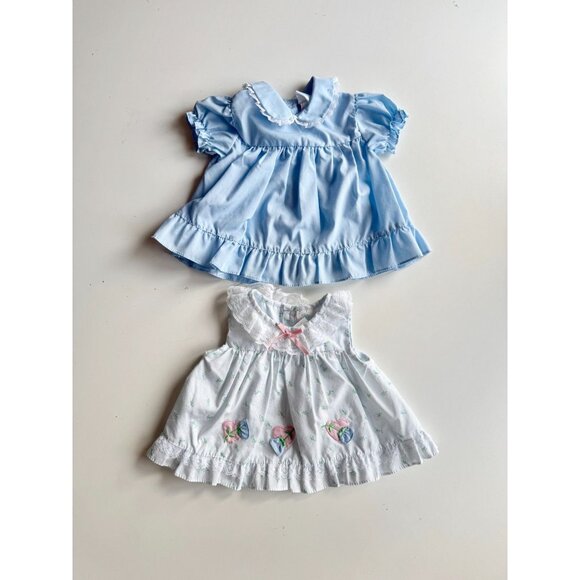 Newborn Baby Girls' MINI TOGS Blue Floral Cotton 2-Piece Dress, Size 0-14lbs - Picture 6 of 16